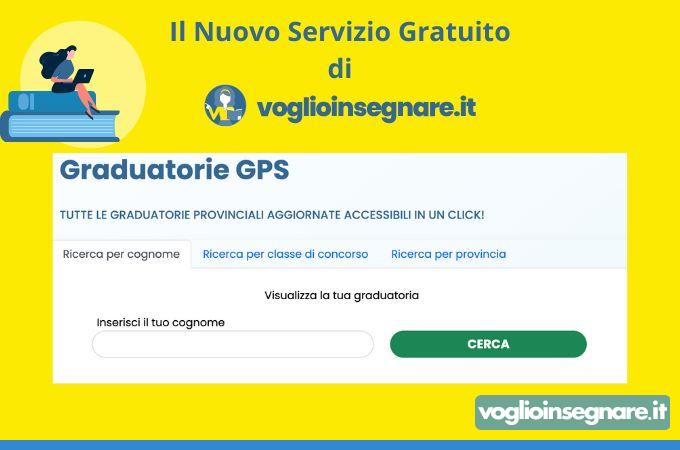 "Graduatorie GPS": il Primo Portale Nazionale GRATUITO delle GPS Offerto da Voglioinsegnare.it